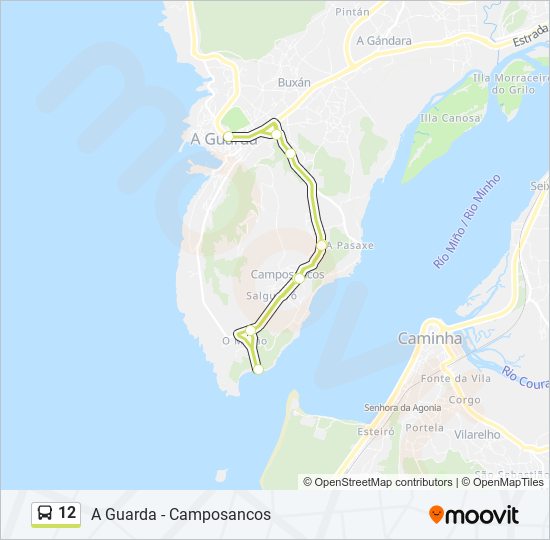 Mapa de 12 de autobús