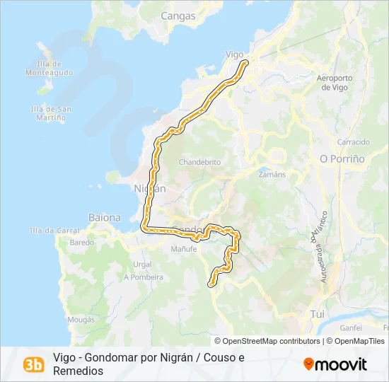 3B Bus Line Map