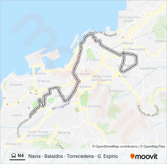 N4 Bus Line Map