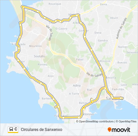 Mapa de C de autobús