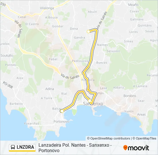 LNZDRA Bus Line Map
