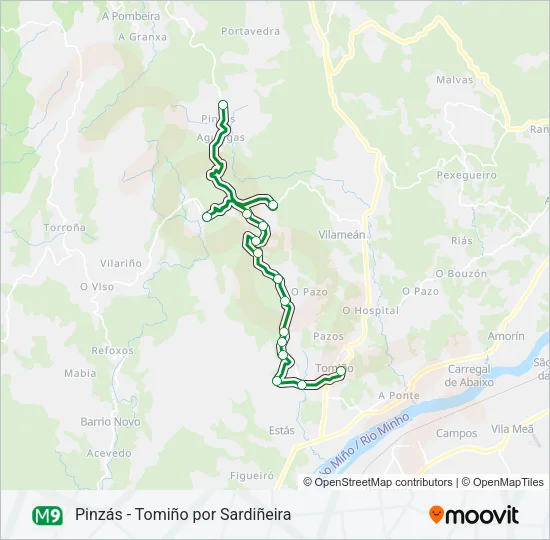 M9 Bus Line Map
