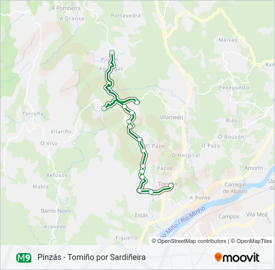M9 Bus Line Map