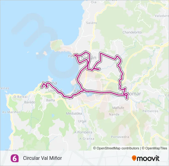 6 Bus Line Map