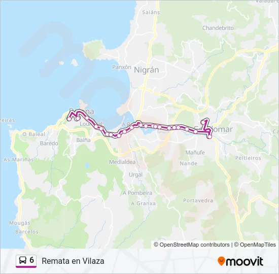 6 Bus Line Map