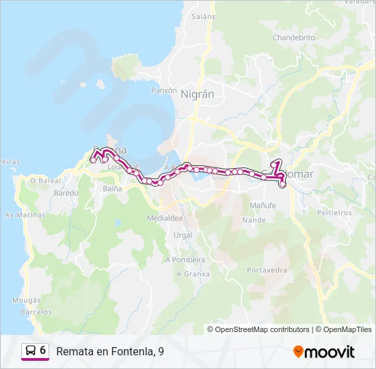 6 Bus Line Map