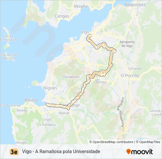 3E Bus Line Map