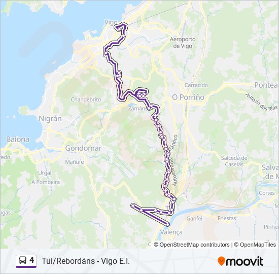 Mapa de 4 de autobús