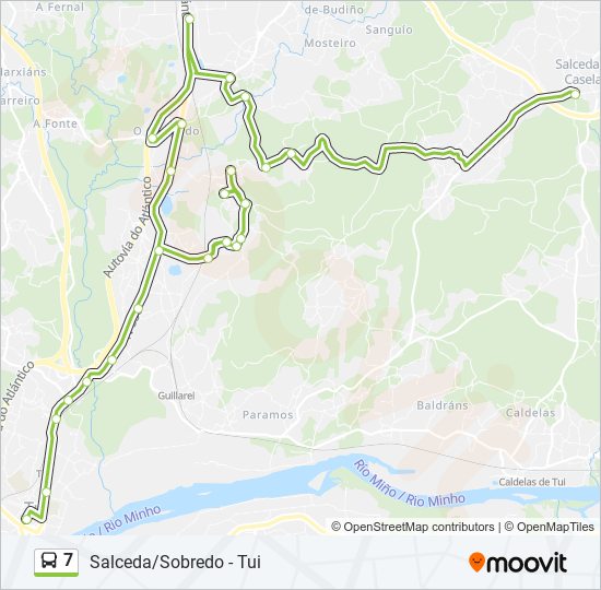 7 bus Mapa de línia