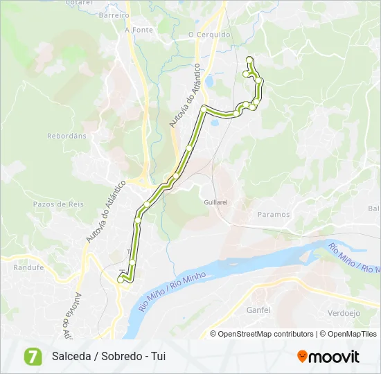 7 Bus Line Map