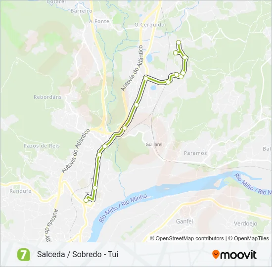 7 Bus Line Map
