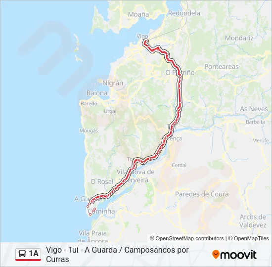 1A Bus Line Map