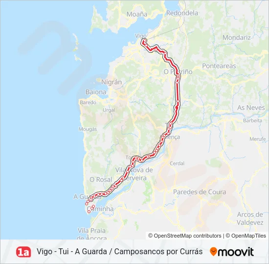 1A Bus Line Map