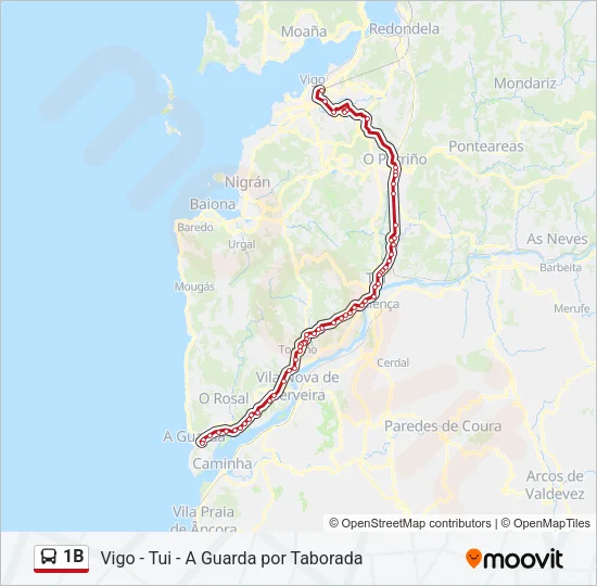 1B Bus Line Map