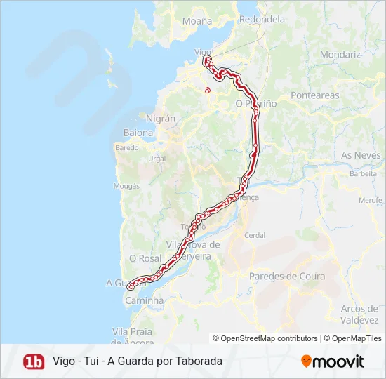 1B Bus Line Map