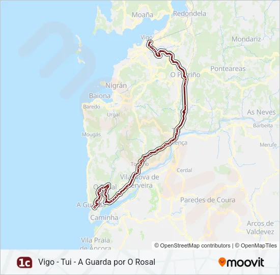 1C Bus Line Map