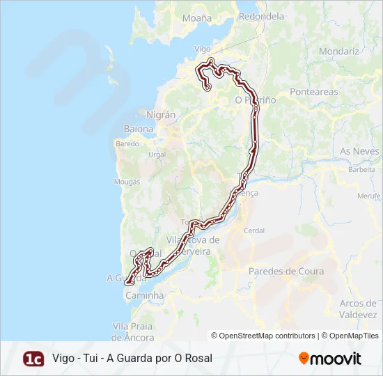 1C Bus Line Map