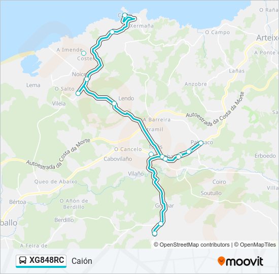 XG848RC bus Line Map