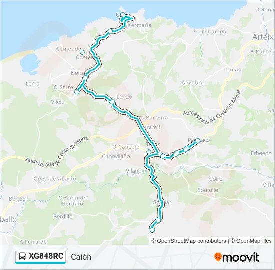 XG848RC Bus Line Map