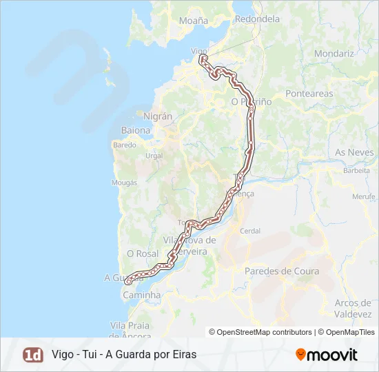 1D Bus Line Map