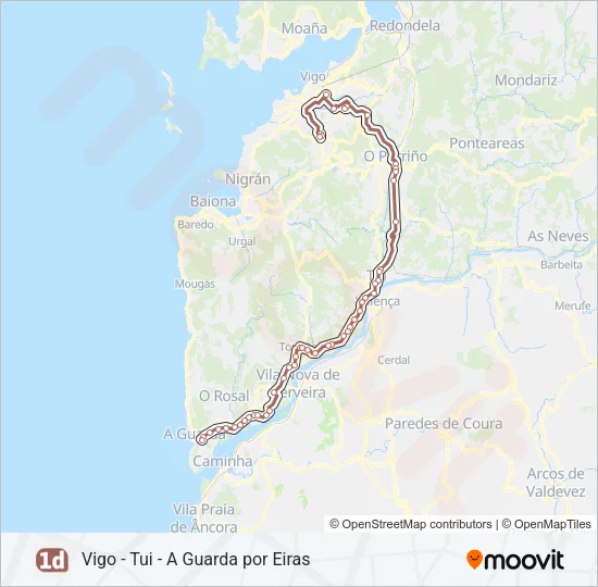 1D Bus Line Map