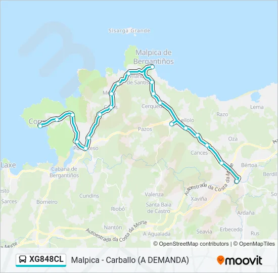 XG848CL Bus Line Map