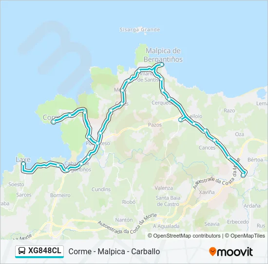 XG848CL Bus Line Map