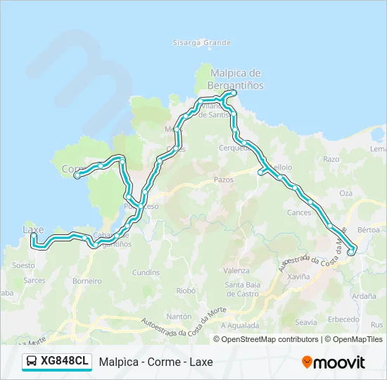 XG848CL Bus Line Map