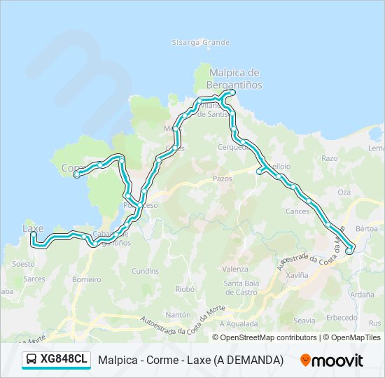 XG848CL bus Mapa de línia