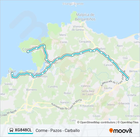 XG848CL bus Line Map