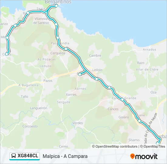 XG848CL Bus Line Map