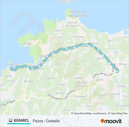 Mapa de XG848CL de autobús