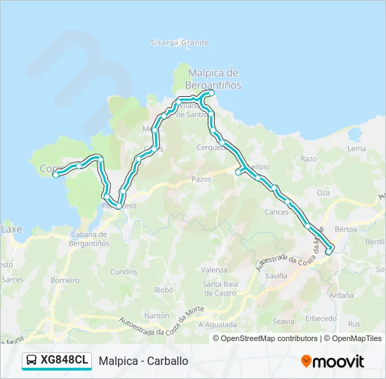XG848CL Bus Line Map