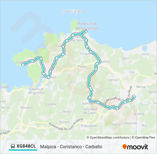 XG848CL Bus Line Map