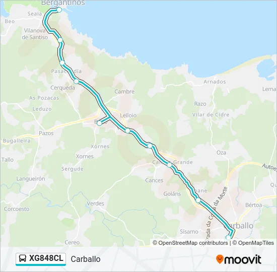 XG848CL Bus Line Map