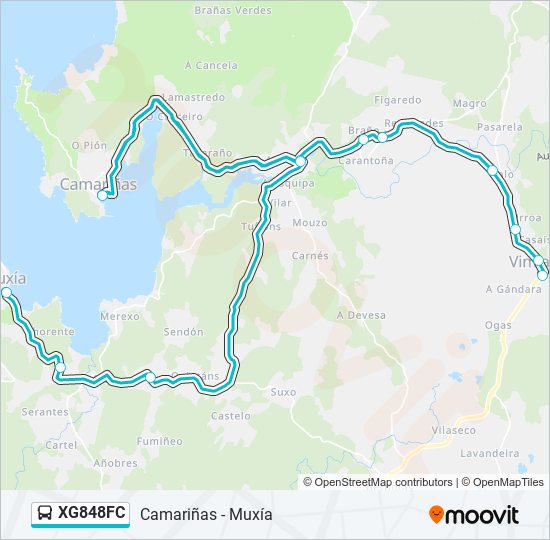 Mapa de XG848FC de autobús