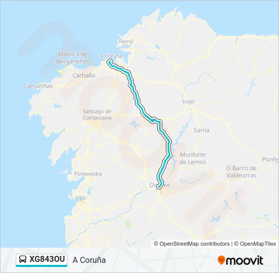 XG843OU Bus Line Map