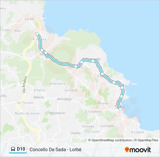 D10 Bus Line Map