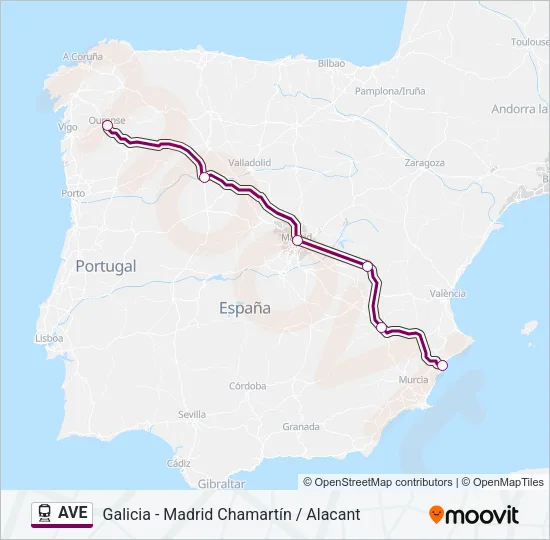 AVE Train Line Map
