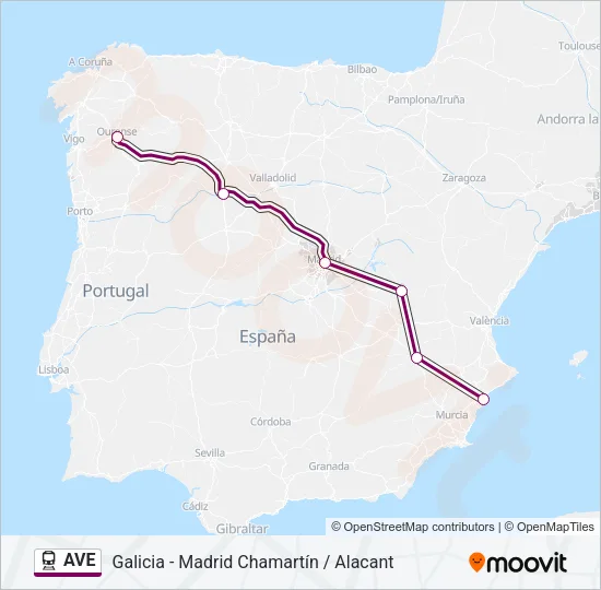 AVE Train Line Map
