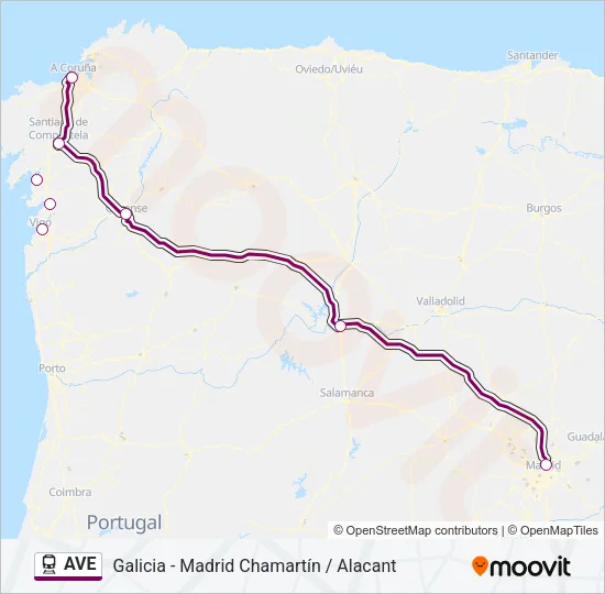 AVE Train Line Map