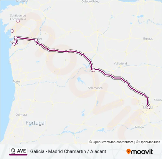 AVE Train Line Map