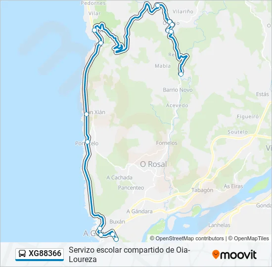 XG88366 Bus Line Map