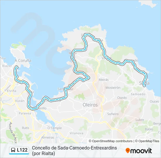 L122 Bus Line Map
