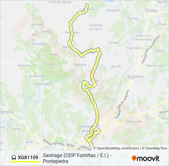 XG81109 Bus Line Map