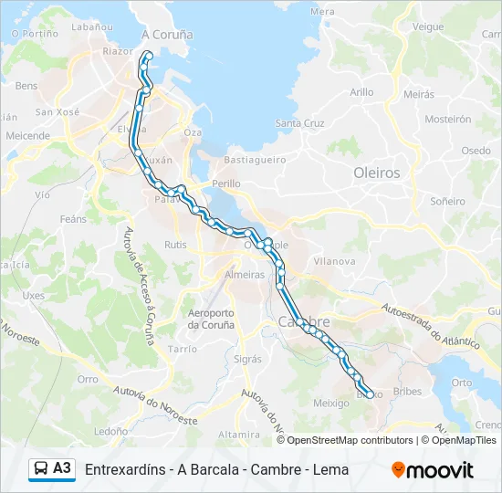 A3 Bus Line Map