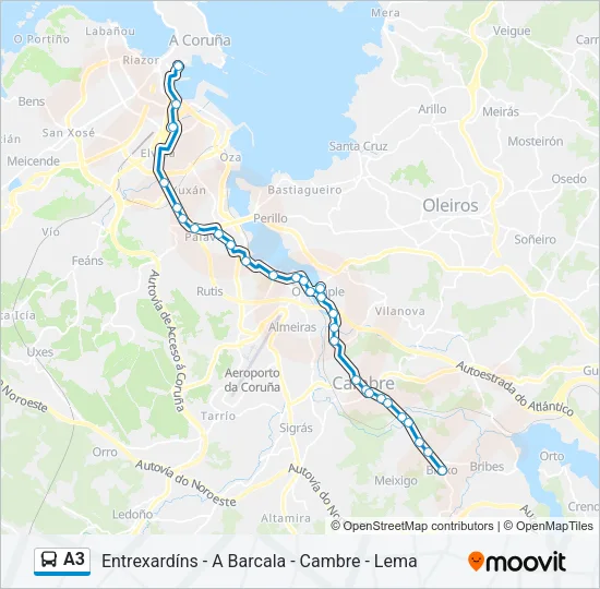 A3 Bus Line Map