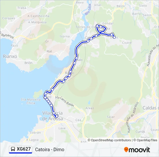 XG627 Bus Line Map