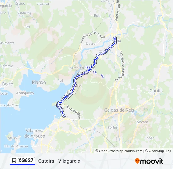 XG627 Bus Line Map
