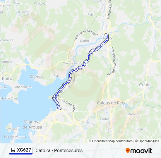 XG627 Bus Line Map